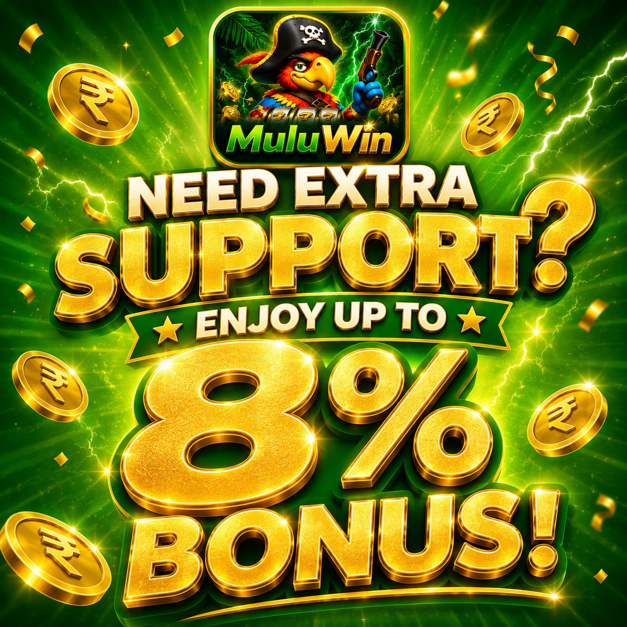 Mulu Win 8% Extra Support Bonus promotion